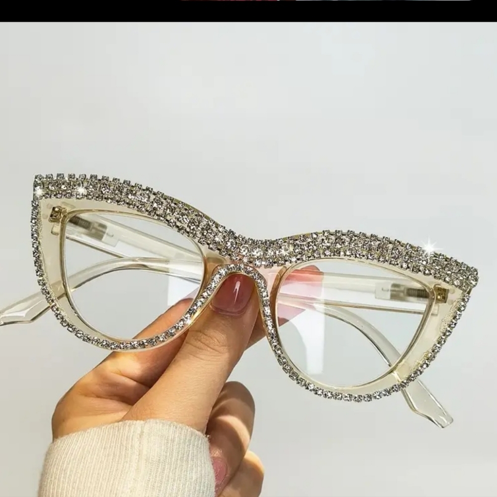NEW ELEGANT RHINESTONE CAT EYE READING GLASSES~ Color: COFFEE~ Lense Range: 2.50